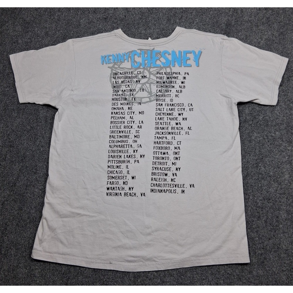 Kenny Chesney Concert‎ Tour Graphic T-Shirt Gray Organic Cotton Large - Picture 10 of 10